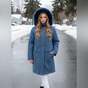 Utex Women's Navy Hooded Ski Jacket